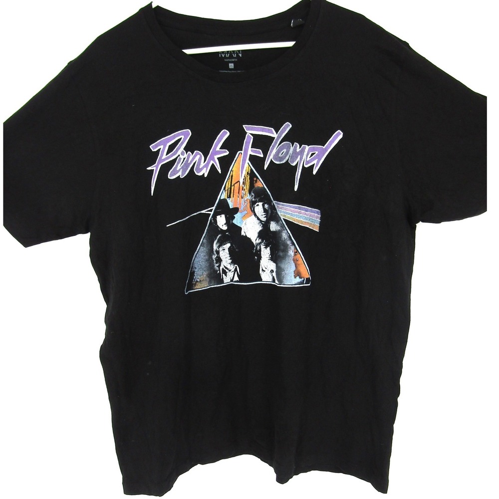 boohooMAN Pink Floyd Graphic T-Shirt Mens 2XL Black Short Sleeve Band Tee